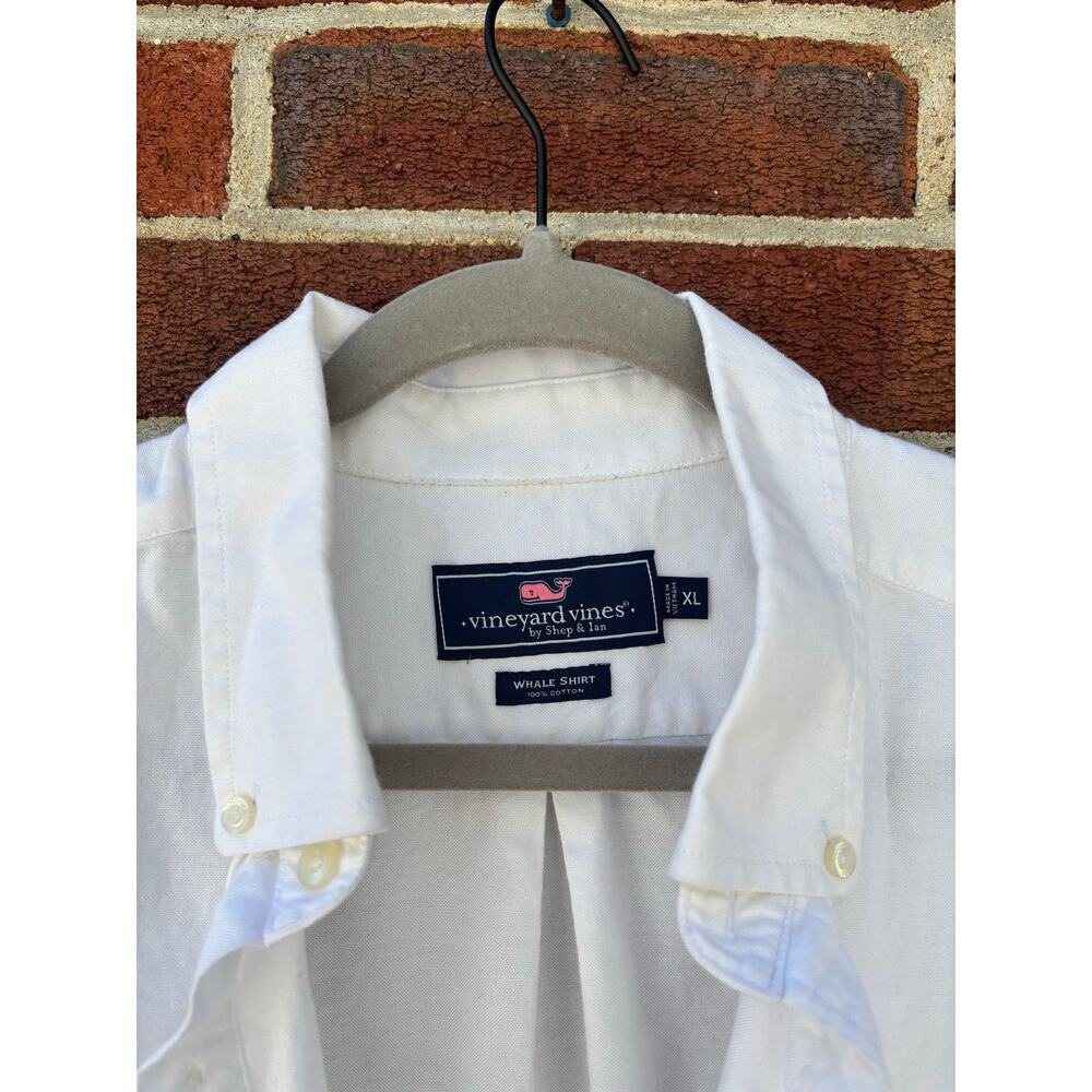 Vineyard Vines Whale Shirt White Oxford Button Down Men’s XL Cotton Classic - Picture 3 of 7
